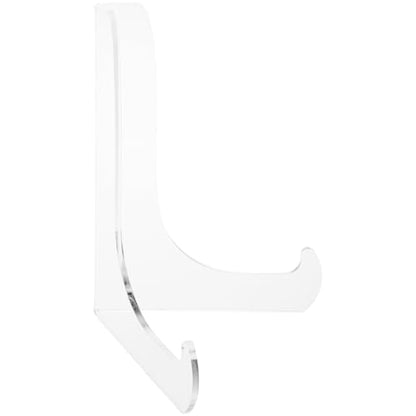 Plymor Clear Acrylic 60-Degree Angle Easel With Shallow Support Ledges, 6" H x 4.5" W x 3.5" D (2 Pack) - size: 6" X 4.5" X 3.5"