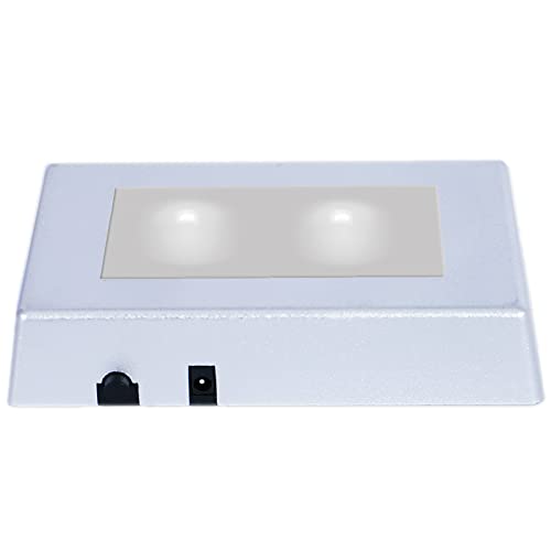 EUSTUMA LED Light Base Rectangle Display Stand In A Variety of Colors,Lighted Up Stand Color Changing Small LED for 3D Glass Crystal Art,Holiday Party Decoration. - color: Silver, size: Small