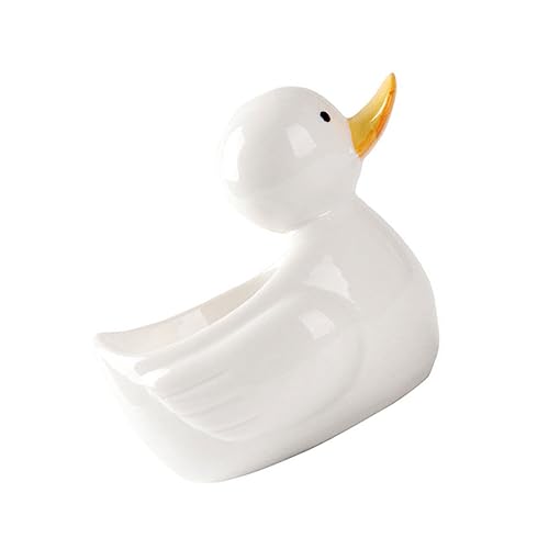 DECHOUS Cute Duck Shape Ceramic Food Bowl for Cartoon Animal Design Food Grade Safe Material Easy to Clean for Home Decor and Meals Unique Photo Prop Accent