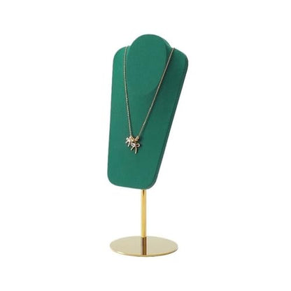 Jewelry Display Stand Necklace Display Rack Microfiber Jewelry Rack Window Jewelry Shelf Light Luxury Metal Jewelry Display Props Wall Mounted Jewelry Rack(Green) - color: Green