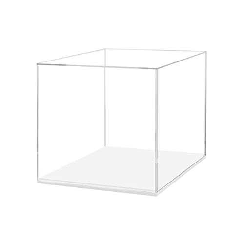 10 Inch Clear Acrylic Display Box with White Base Perfect for Museums and Art Galleries to Display Artifacts and Collectible Items by Marketing Holders - color: Clear, size: 10"W x 10"D w/Wht Base