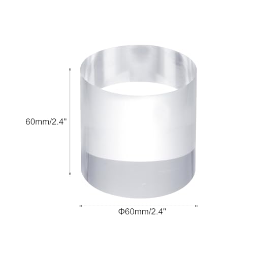 uxcell Acrylic Cylinder Display Blocks, 60 x 60 mm/2.4" x 2.4" Clear Jewelry Display Base Polished Cube Riser Stand Display Holder Base for Ring Jewelry Cosmetics Crafts - size: 60 x 60mm
