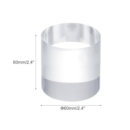 uxcell Acrylic Cylinder Display Blocks, 60 x 60 mm/2.4" x 2.4" Clear Jewelry Display Base Polished Cube Riser Stand Display Holder Base for Ring Jewelry Cosmetics Crafts - size: 60 x 60mm