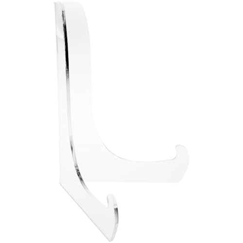 Plymor Clear Acrylic 60-Degree Angle Easel With Shallow Support Ledges, 9" H x 7" W x 5.75" D (2 Pack) - size: 9" x 7" x 5.75"