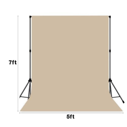 Photo Backdrop Beige Fabric Professional Photography Solution 5x7ft Seamless Design Eliminate Wrinkles Baby Shower Pregnant Women Shooting Scene Background - color: Beige, size: 5x7ft