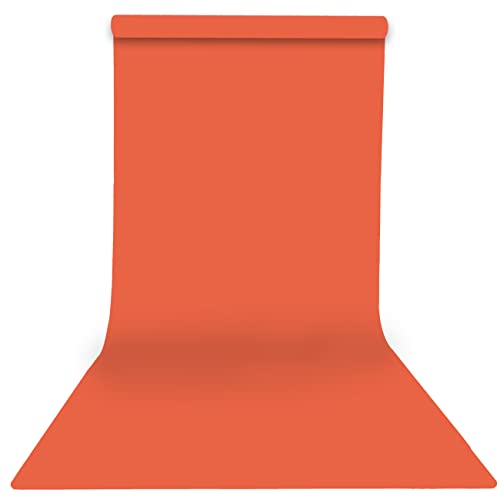 Seamless Photography Photo Backdrop Background Paper Roll for Photoshoot 53 inches Wide x 16 feet Long, Bright Orange - color: Bright Orange, size: 53"x16'