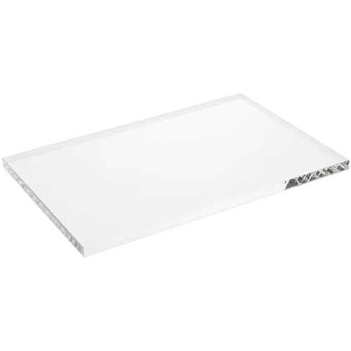 Plymor Clear Acrylic Rectangular Standard-Edge Display Base, 6" W x 4" D x 0.25" H, Pack of 2 - size: 6" x 4" x 0.25"