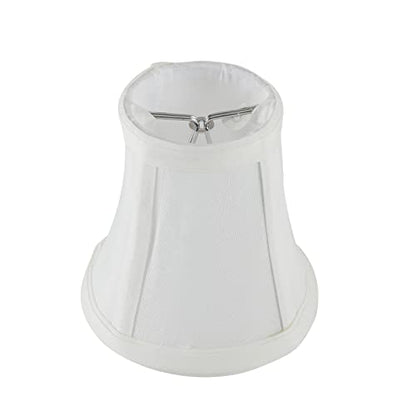 EFINEHOME Mini Lamp Shade Clip On Bulb for Candelabra Bulbs- Barrel Fabric Shade ONLY for Candle Bulbs Chandelier Wall Lamp DIY Lighting Accessories (1, White) - color: White