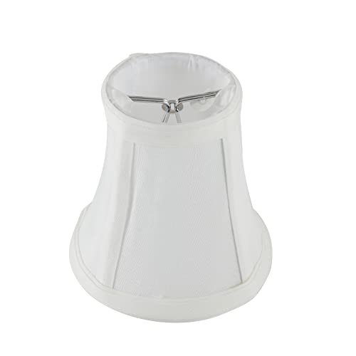 EFINEHOME Mini Lamp Shade Clip On Bulb for Candelabra Bulbs- Barrel Fabric Shade ONLY for Candle Bulbs Chandelier Wall Lamp DIY Lighting Accessories (1, White) - color: White