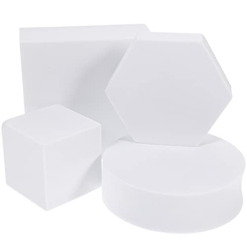 PRETYZOOM Geometric Cube Photo Props Set 4 Pieces Foam Photography Background Props for Jewelry Cosmetics Small Product Display 1.96In Cubes