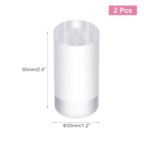 uxcell 2pcs Acrylic Cylinder Display Blocks, 30 x 60 mm/1.2" x 2.4" Clear Jewelry Display Base Polished Cube Riser Stand Display Holder Base for Ring Jewelry Cosmetics Crafts - size: 30 x 60mm