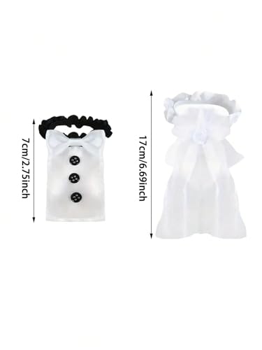 2 white bride and groom wedding-style wine glass sleeves, banquet party gift packaging, atmosphere creation supplies, photo props