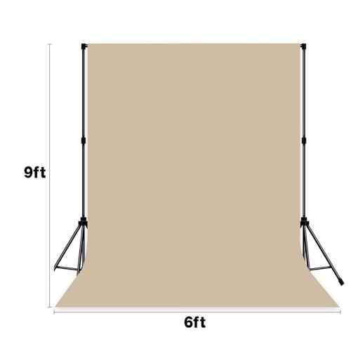 Photo Backdrop Beige Fabric Professional Photography Solution 6x9ft Seamless Design Eliminate Wrinkles Baby Shower Pregnant Women Shooting Scene Background - color: Beige, size: 6x9ft