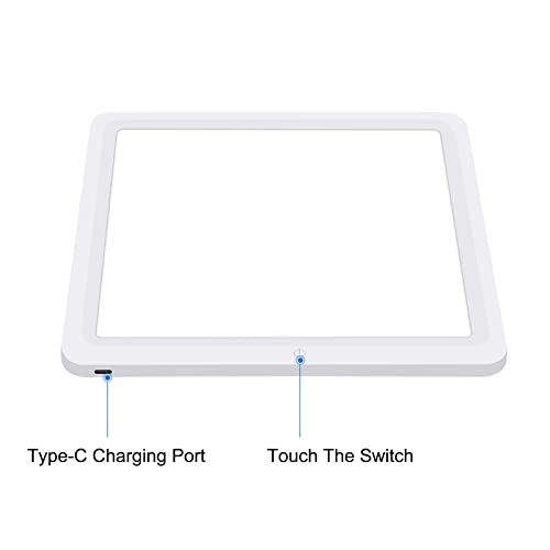 PULUZ LED Photography Shadowless Bottom Light Lamp Panel Pad for 30cm Light Box, Photography Softbox Bottom Light for Food Jewelry Cosmetic Crafts Type-C Plug - size: 11.5*11.5 Inch
