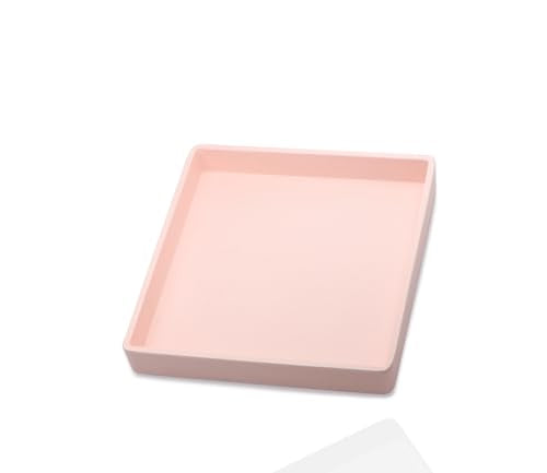 Small Square Serving Tray (5.9 inch), Durable Pink Tray for Desserts & Organization, Lightweight for Coffee, Drinks, Party, Seasoning, Perfume and Display. - color: Pink - 1 Tray, size: 5.9" x 5.9" x 0.8"