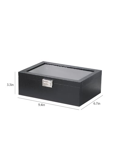 Bracelet Holder Organizer Box, Jewelry Storage Case with 2 Rods, Bangle Watch Display Tray for Women Girls (Black) - color: Black