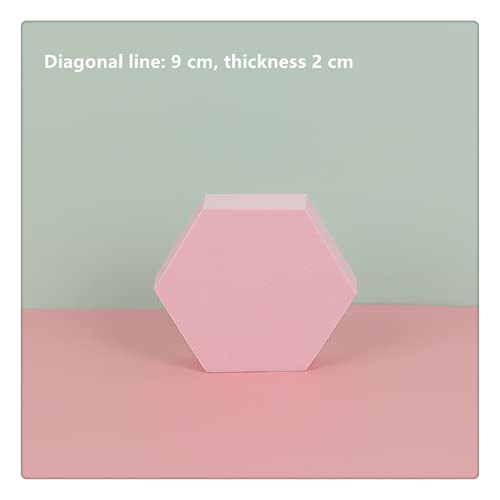 shop Pink Foam Set Photography Background Props-Jewelry Display Photoshoot Prop,Make Products Showing More Refined and Noble (Hexagonal Prism 2Pcs)