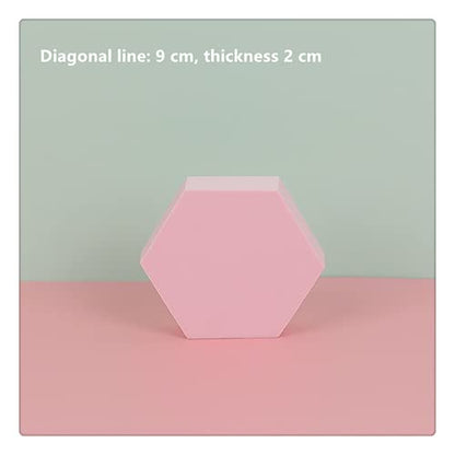 shop Pink Foam Set Photography Background Props-Jewelry Display Photoshoot Prop,Make Products Showing More Refined and Noble (Hexagonal Prism 2Pcs)