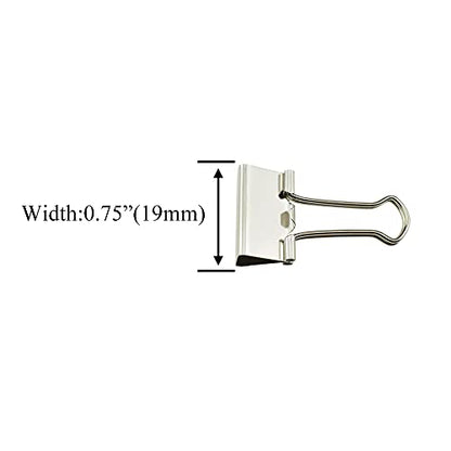 HAHIYO Binder Clips Paper Clamps Spring Steel Sturdy Small 0.75 inches Width 0.2 Inch Capacity No Sharp Edges Heavy Duty Tight Grip Reusable Silver Metal Bright Finish for Home Office School 30 Pack - size: Silver0.75in-30P