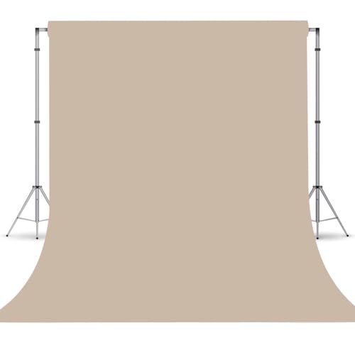 Beige Photo Backdrop,Photo Booth Portrait Photography Backdrops,Studio Beige Backdrop for Photoshoot Streaming Video Shooting 8FTx10FT - color: Beige, size: 8x10 FT