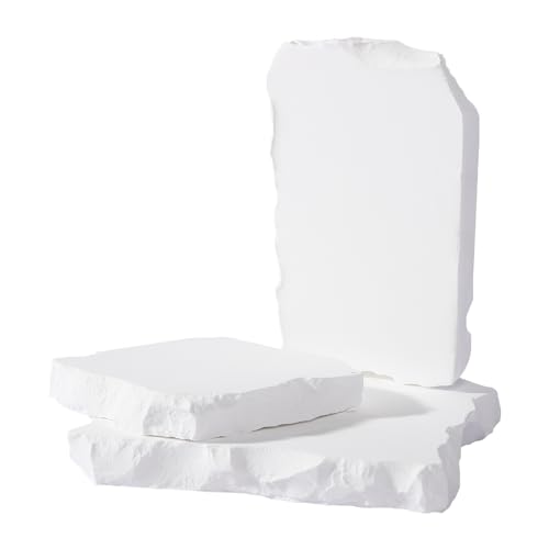 3pcs Irregular Gypsum Backdrops, 12×20 in Flat-Lay Background Props for Product Photo, Matte Fake Wall Texture, Instagram Flatlay Board, Small Still-Life Table Top, Lightweight PVC