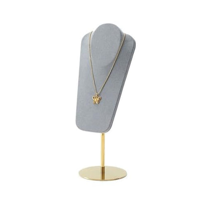 Jewelry Display Stand Necklace Display Rack Microfiber Jewelry Rack Window Jewelry Shelf Light Luxury Metal Jewelry Display Props Wall Mounted Jewelry Rack(Gris) - color: Gris