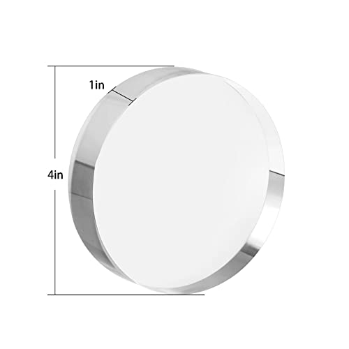 CiaoHER 1in Thickness 4in Diameter Acrylic Disc Display Block Clear Polished Round Pedestal Stand Riser 4" x 4" x 1", 1 Pack