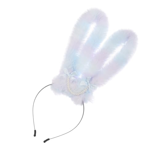 Easter Rabbits Ears Hairband Photo Props Easter Hair Hoop Hairband Party Headpiece Fun Headbands for Music Festival(Blue)
