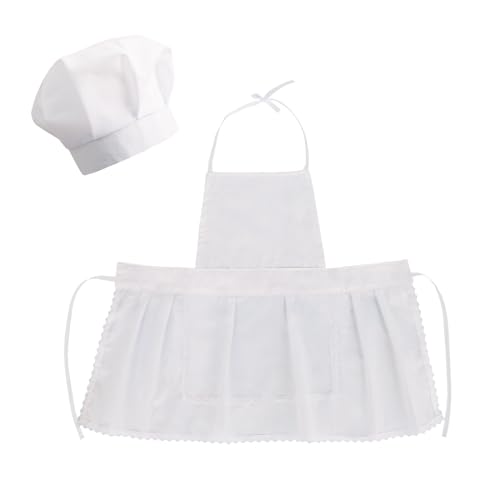 TINAYAUE Newborn Photography Prop Cute Baby Chef Outfits 5-12 Months White Chef Hat Apron Set Little Boys Girls Costume - color: 5-12 Months Girl