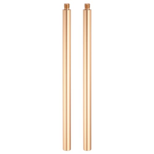 PATIKIL 6" Metal Extension Rod, 2 Pcs 1/4"-20 Female to Male Thread 0.24" Aluminum Alloy Lightweight Stabilizer Accessory Mount Tripod Extender Tube for Tripod DSLR Action Cameras, Gold - color: Gold, size: 1/4"-20, 6" Length, 0.31" Rod