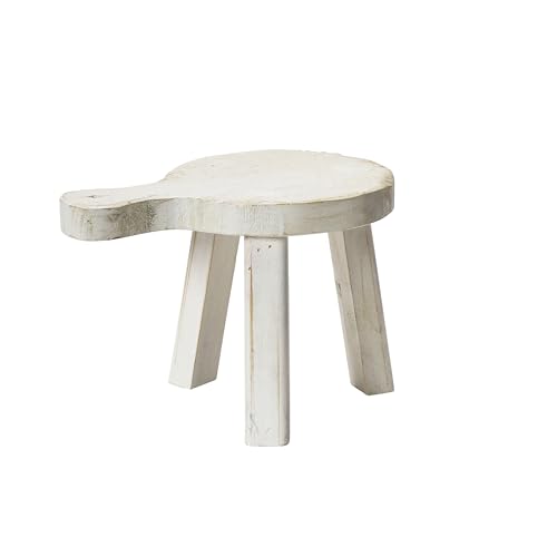Creative Co-Op Decorative Wood Pedestal, White - color: White, size: Round, style: Round