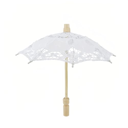 Joyzan Wedding Lace Parasol, Vintage Bride Umbrella Small Embroidery Flower White Decoration Mini Decorative Chinese Tiny Gift Lady Costume Party Romantic Photography Photo Prop Cosplay Decor 10inch - color: ???¡§¡é?¡ì|?