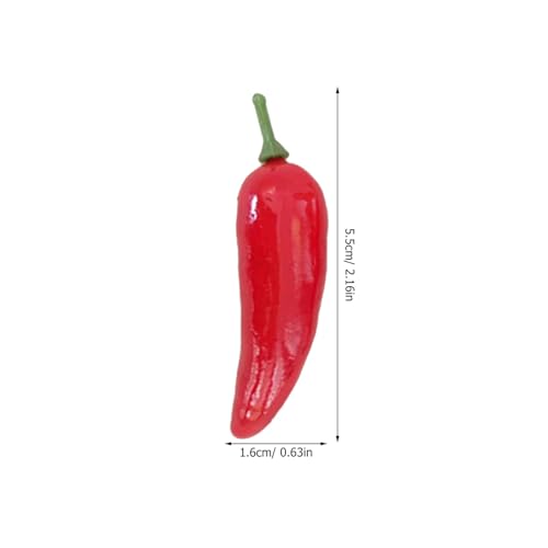 80pcs Realistic Mini Artificial Chili Peppers Simulated Red Pepper Food Model Props for Photography Kitchen Styling Festival Table Display and Event Decoration