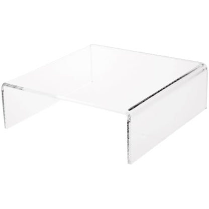 Plymor Clear Acrylic Short Square Display Riser, 3" H x 9" W x 9" D (1/4" thick), Pack of 2 - size: 3" x 9" x 9"