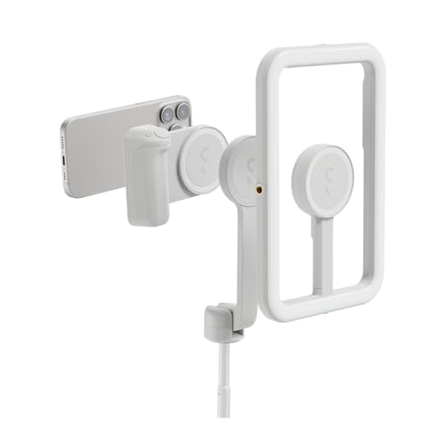 ShiftCam Travel and Creator Kit – MagSafe-Compatible Mobile Creator Bundle for iPhone and Android, Compact Phone Grip, Adjustable LED Light, Extendable Bluetooth Tripod for Vlogging - Creator Kit Pro - color: Stone, size: Creator Kit Pro