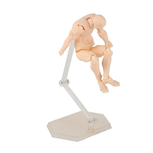Action Figure Body, PVC Drawing Mannequin with Metal Holder, 5.1x2.0 Inch, Articulated Poseable Model for Artists - color: Skin Color #11