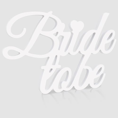 TONIFUL Bride to Be Sign Wooden - Bridal Shower Decorations for Bachelorette Party, Table Centerpieces & Photo Booth Props, Wedding Party Decor Supplies (White) - style: Bride to be