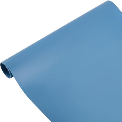 GORGECRAFT 1.3 Yard 15.8 Inch PVC Photography Backdrop Backgrounds Vinyl Waterproof Steel Blue Matte Flat Lay Photography Props for Photo Studio Food Product Portrait Pet Cosmetics Jewelry Shooting - color: Steel Blue