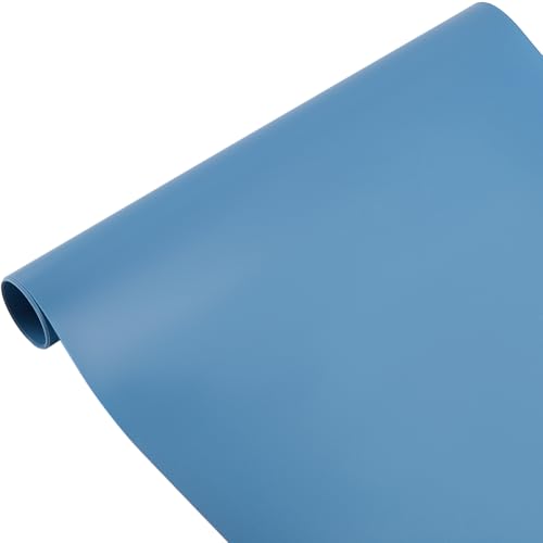 GORGECRAFT 1.3 Yard 15.8 Inch PVC Photography Backdrop Backgrounds Vinyl Waterproof Steel Blue Matte Flat Lay Photography Props for Photo Studio Food Product Portrait Pet Cosmetics Jewelry Shooting - color: Steel Blue