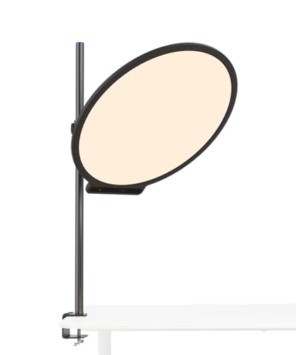 amaran Verge Max LED Video Light,60W Bi-Color 22in Circular Edge-lit Panel Light,APP Control with Desk Clamp Stand Dimmable Desk Light for Home Office, Gaming, Podcast, Live Streaming (Charcoal) - color: Charcoal