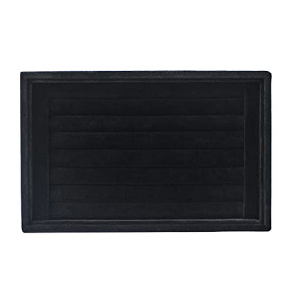 Pangkeep Ring Holder Display Tray Jewelry Organizer Stands for Selling Rings Earrings Show (Black) - color: Black