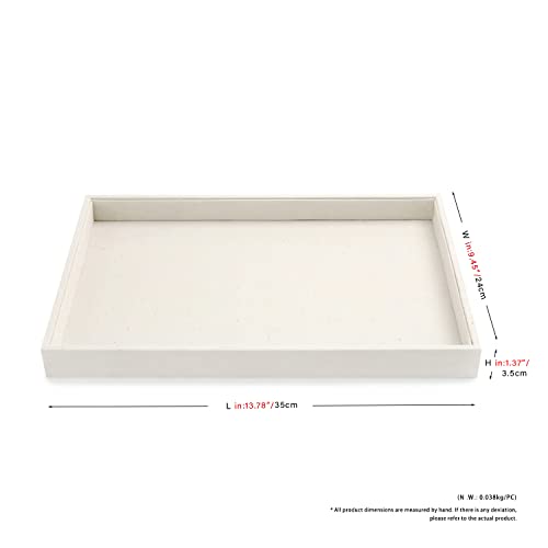 Oirlv linen Jewelry Display Trays Stackable Necklace Bracelet Ring Showcase Display Empty Plate(Pack of 1) - size: 1 Grids
