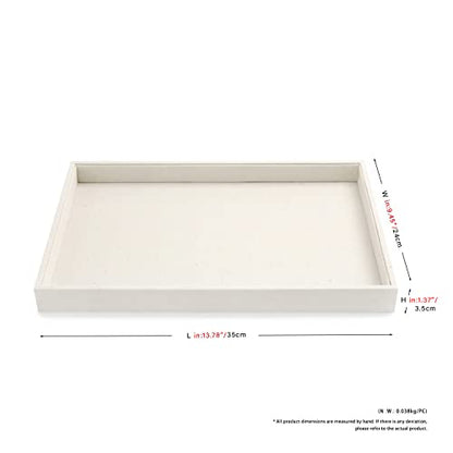 Oirlv linen Jewelry Display Trays Stackable Necklace Bracelet Ring Showcase Display Empty Plate(Pack of 1) - size: 1 Grids