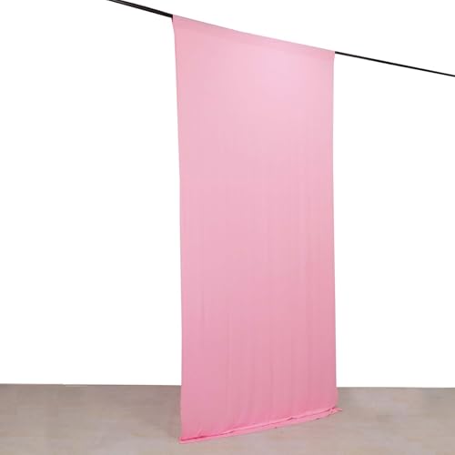 Efavormart 5ft x 10ft Pink 4-Way Stretch Spandex Backdrop Curtain, Wrinkle-Free Opaque Stage Panel for Sweet 16 and Vibrant Birthday Parties - color: Pink, size: 5ftx10ft