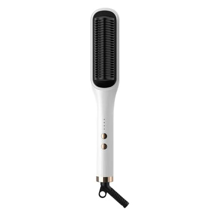 Straight Comb, Negative Ion Straightener, Lazy Curling Iron, Straight Hair Curl, Dual-Purpose Splint Electric Curling Comb (White)…