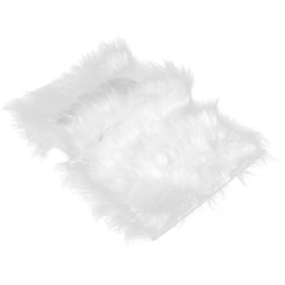 Luxshiny Fluffy Nail Background Fabric for Photography, Plush Mesh Backdrop for Nail Salon Photo Studio, White Soft Texture Flat Lay Photo Prop for Manicure Display