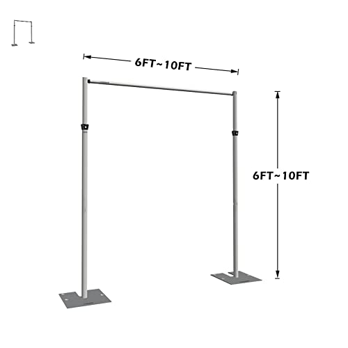 Pipe and Drape Adjustable Uprights, Crossbars,Bases & Hangers - Drape Systems for Backdrops, Trade Shows, Events, Photo Booths and Decorations by CITNAMOR (10' Tall x 10' Wide Kit) - size: 10' Tall x 10' Wide Kit