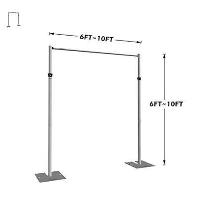 Pipe and Drape Adjustable Uprights, Crossbars,Bases & Hangers - Drape Systems for Backdrops, Trade Shows, Events, Photo Booths and Decorations by CITNAMOR (10' Tall x 10' Wide Kit) - size: 10' Tall x 10' Wide Kit