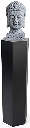 Displays2go Hexagonal Pedestal Display, Laminate, 42-inch Tall - Black (SMHEXPD42BLK) - size: 42”H