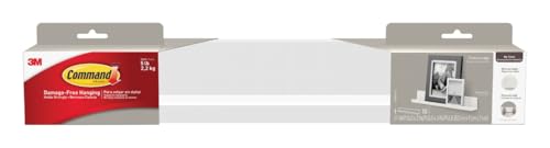 Command Picture Ledge, 21" Damage Free Hanging Floating Shelf with Adhesive Strips, Quartz, No Tools Picture Hanger for Displaying Decorations and Photographs, 1 Ledge and 10 Command Strips - color: Quartz